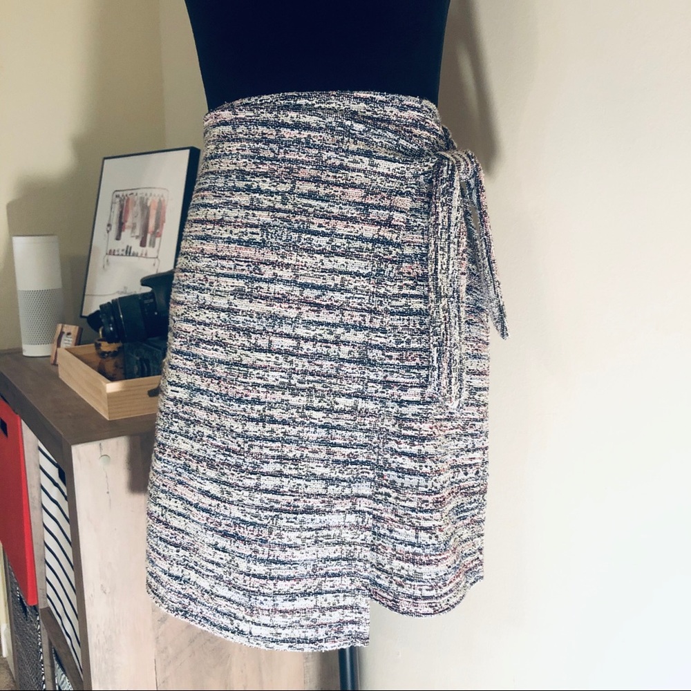 LOFT Wrap Textured Multi Color Skirt sz XST